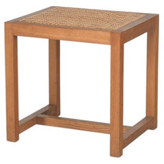 Original Hocker von Josef Hoffmann, Prag Rudniker, Korbweide-Fassung