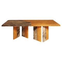 SARZAMIN Dining Table – Sculpted Stone Monument in Onyx, Travertine & Marble
