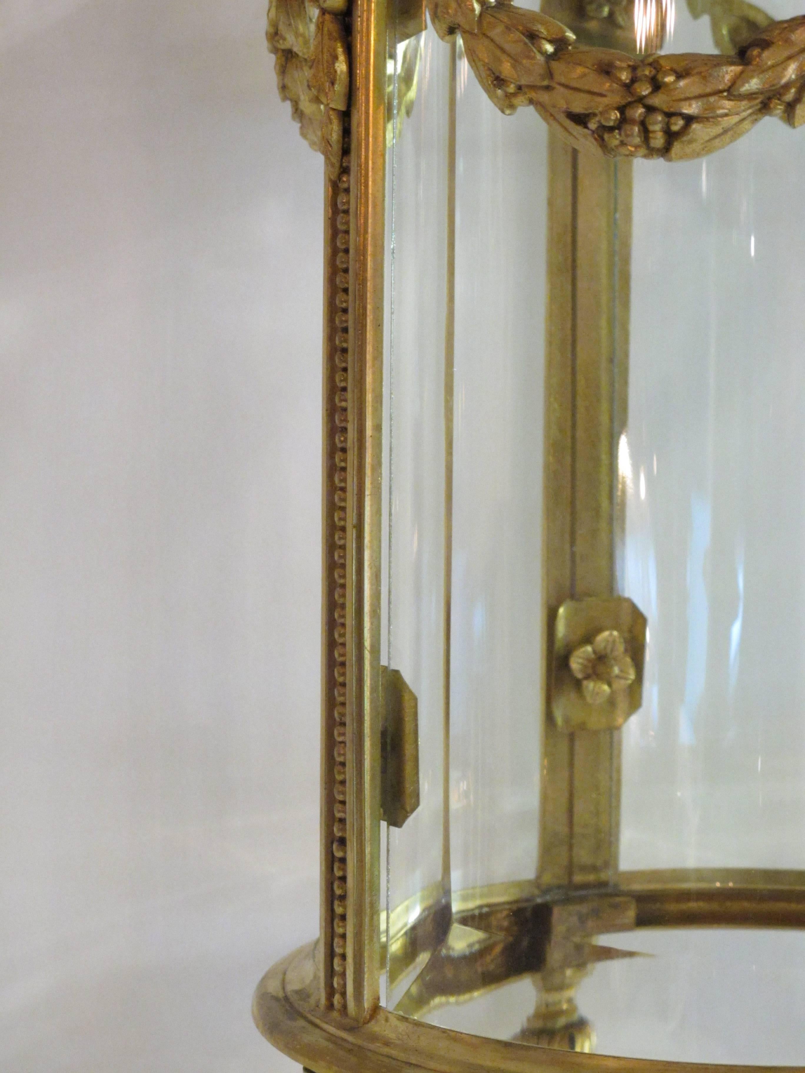 French Gilded Lantern In Excellent Condition In Antwerp, BE