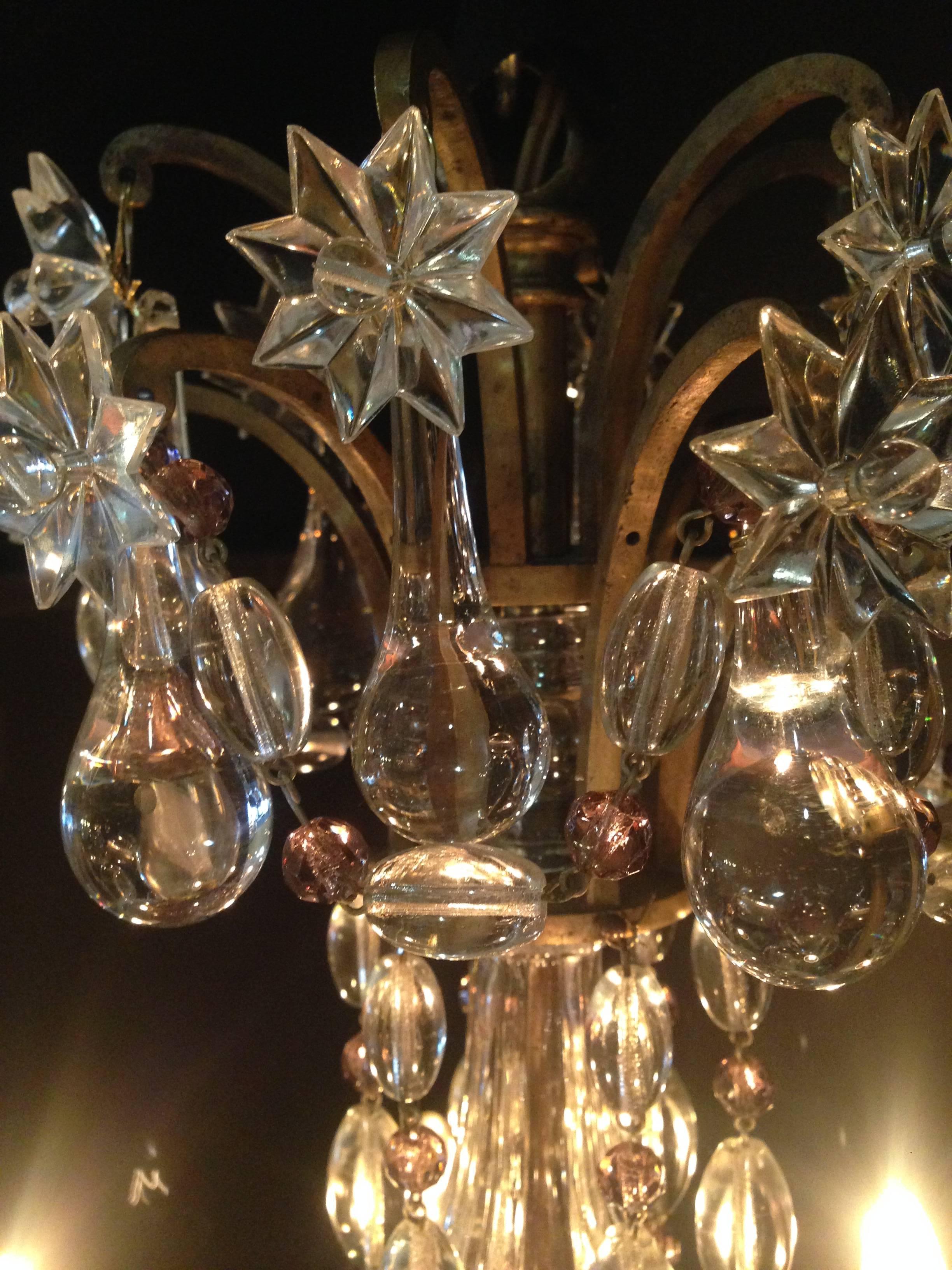 Small French Crystal Chandelier In Excellent Condition For Sale In Antwerp, BE