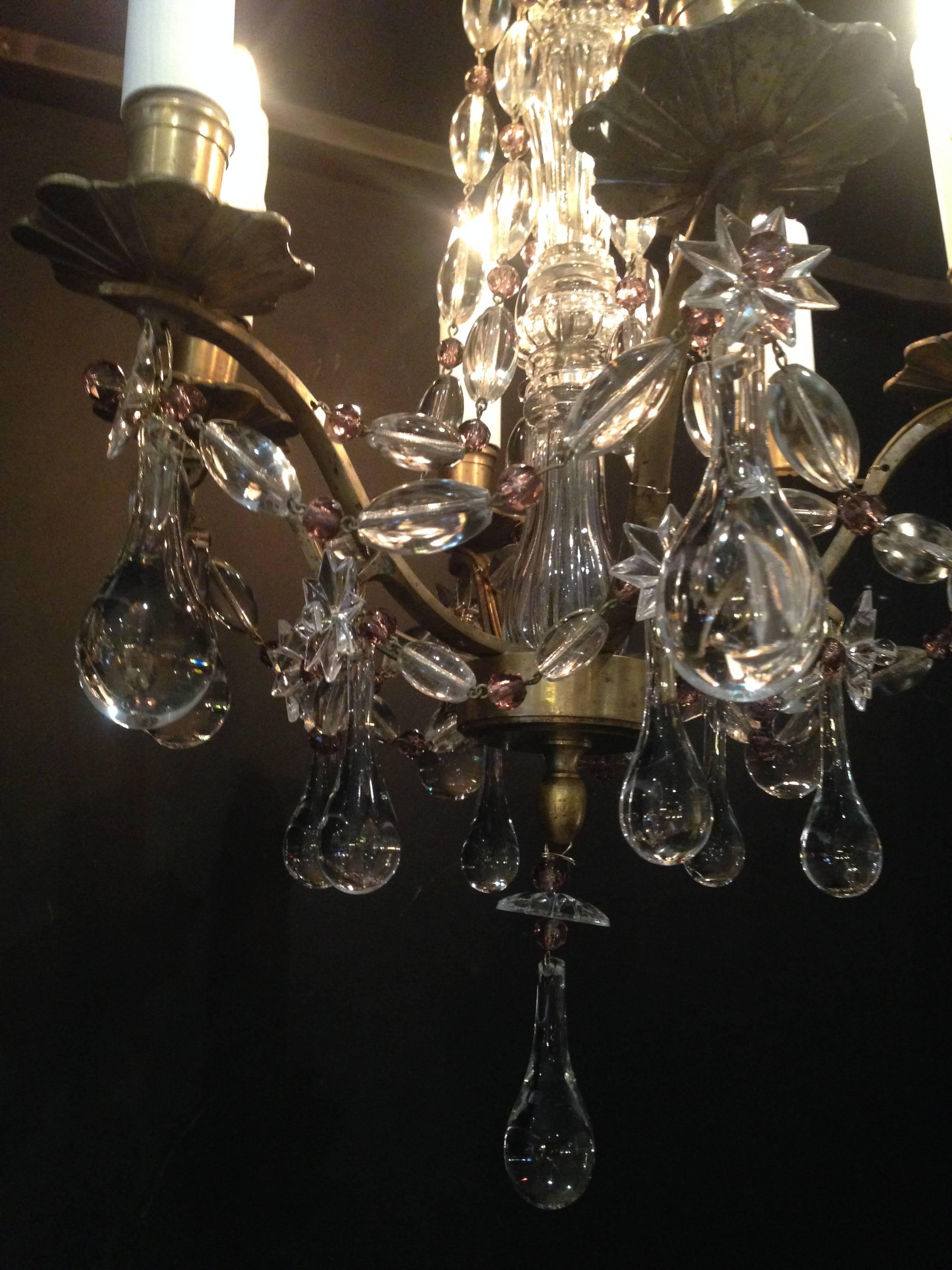 Small French Crystal Chandelier For Sale 2