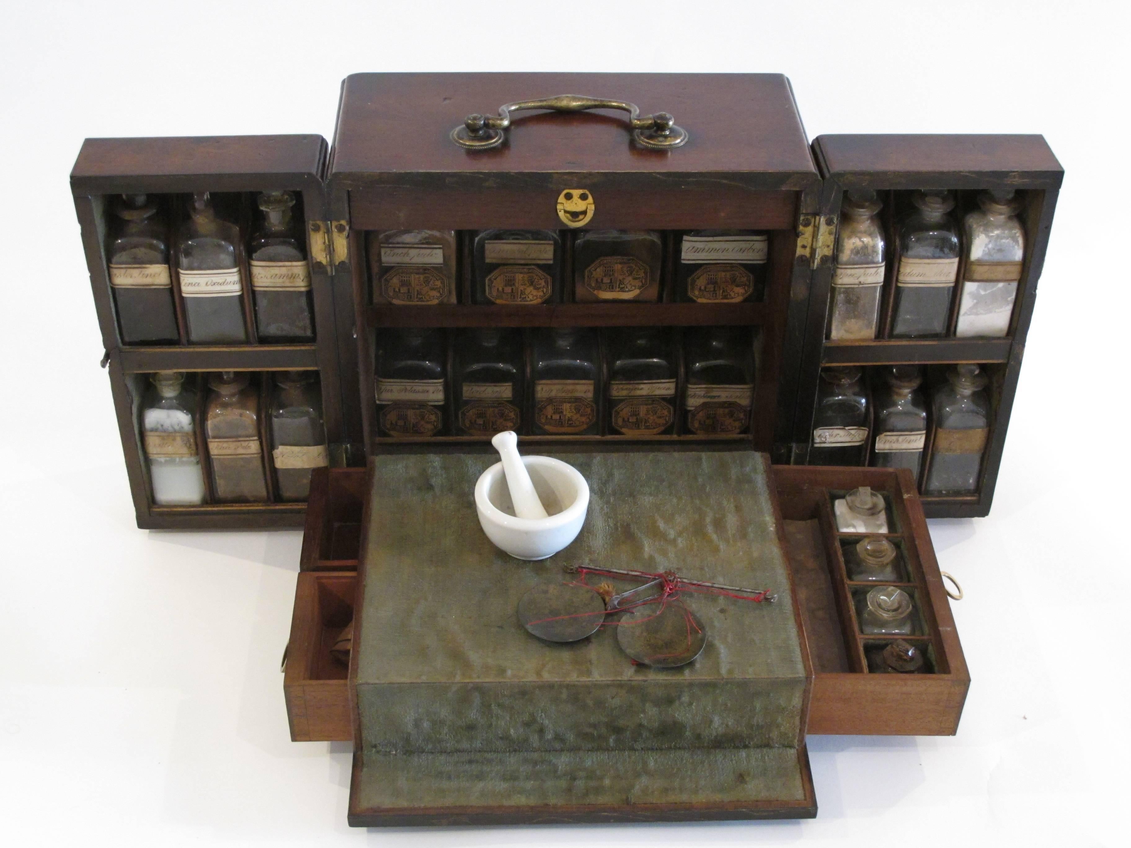 Blown Glass Early 19th Century Apothecary Box / Medical Box