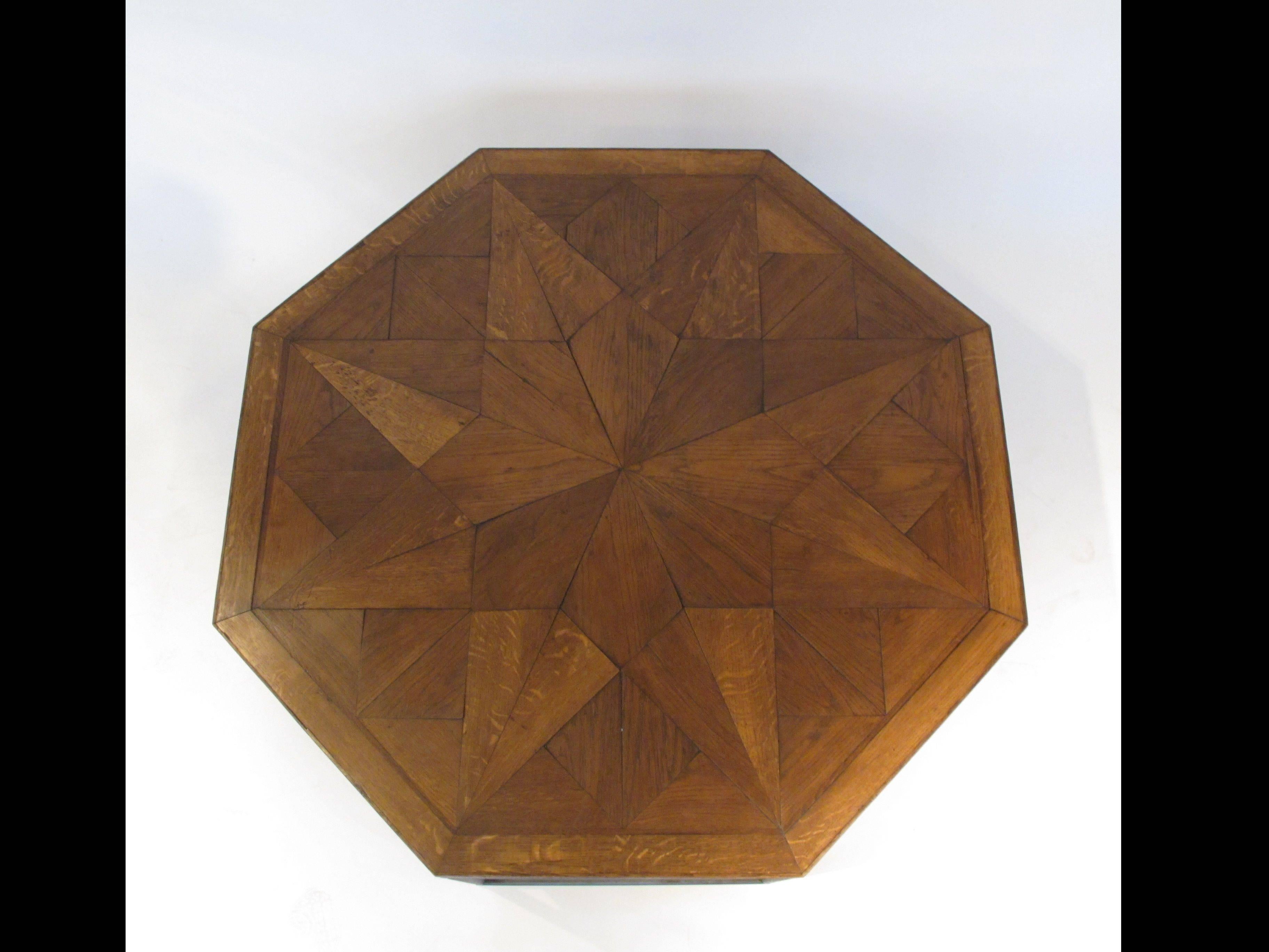 Modern Bespoke Octagon Coffee Table with a 19th Century Oak Top