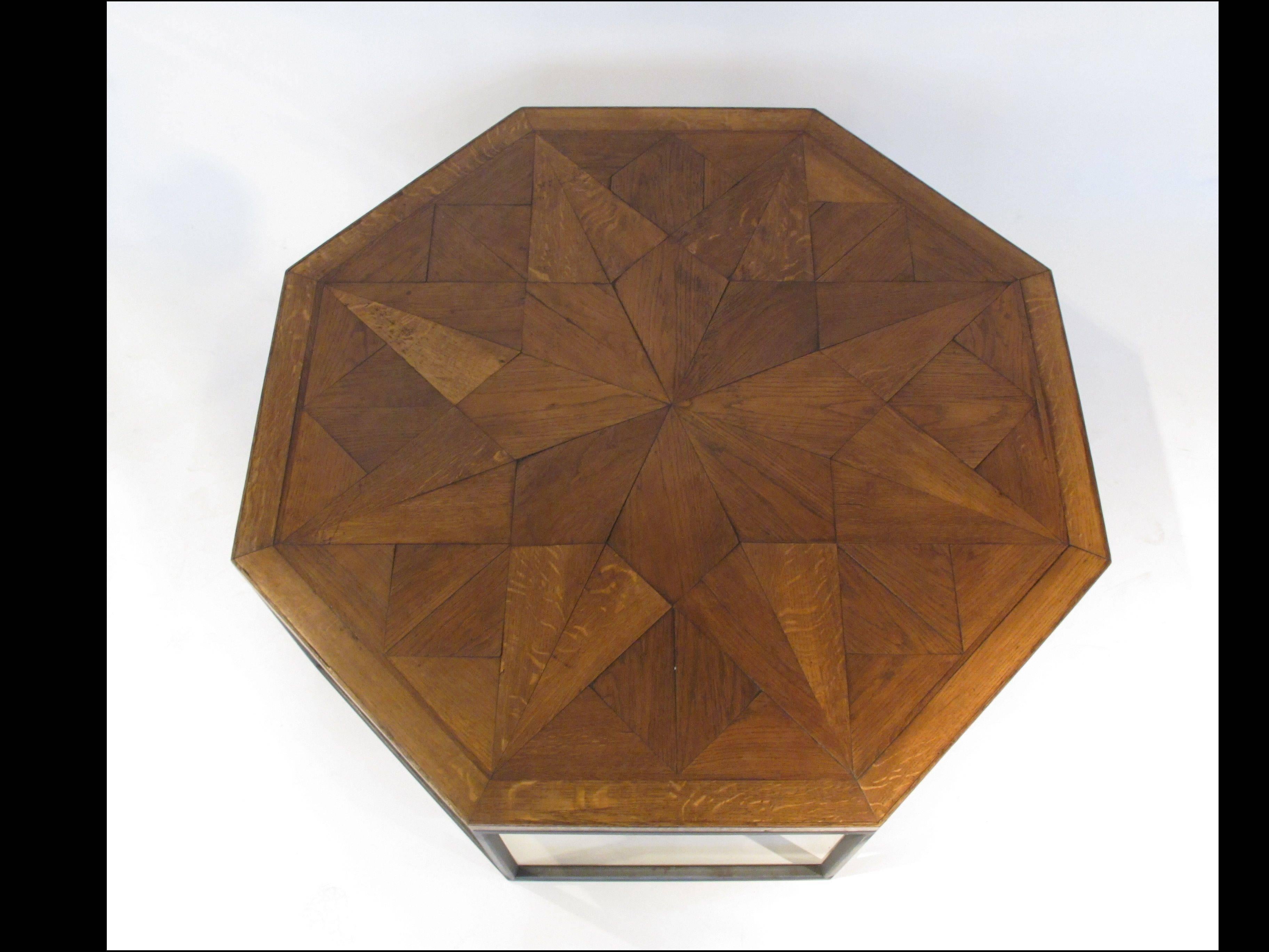 French Bespoke Octagon Coffee Table with a 19th Century Oak Top