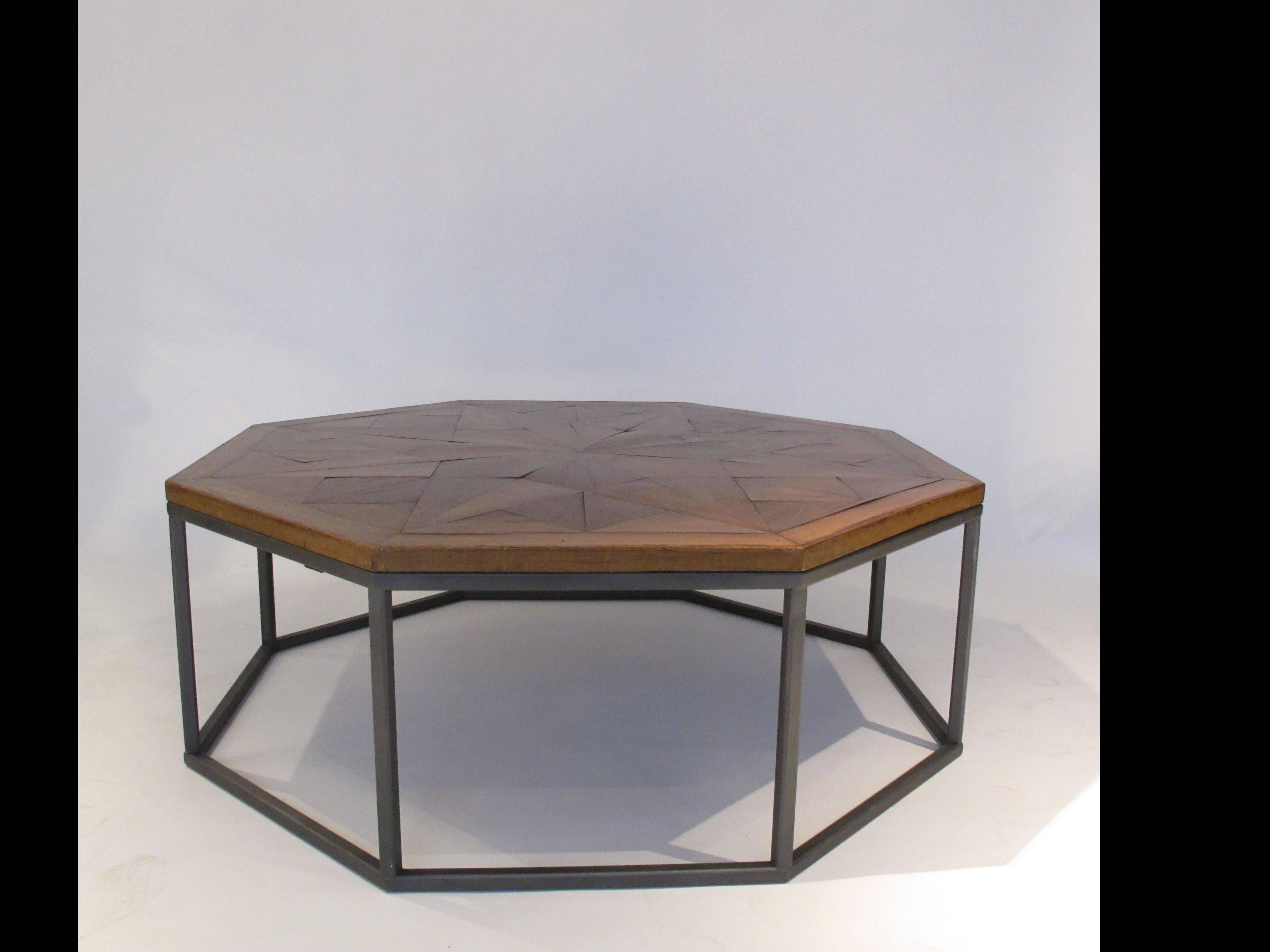 Contemporary Bespoke Octagon Coffee Table with a 19th Century Oak Top