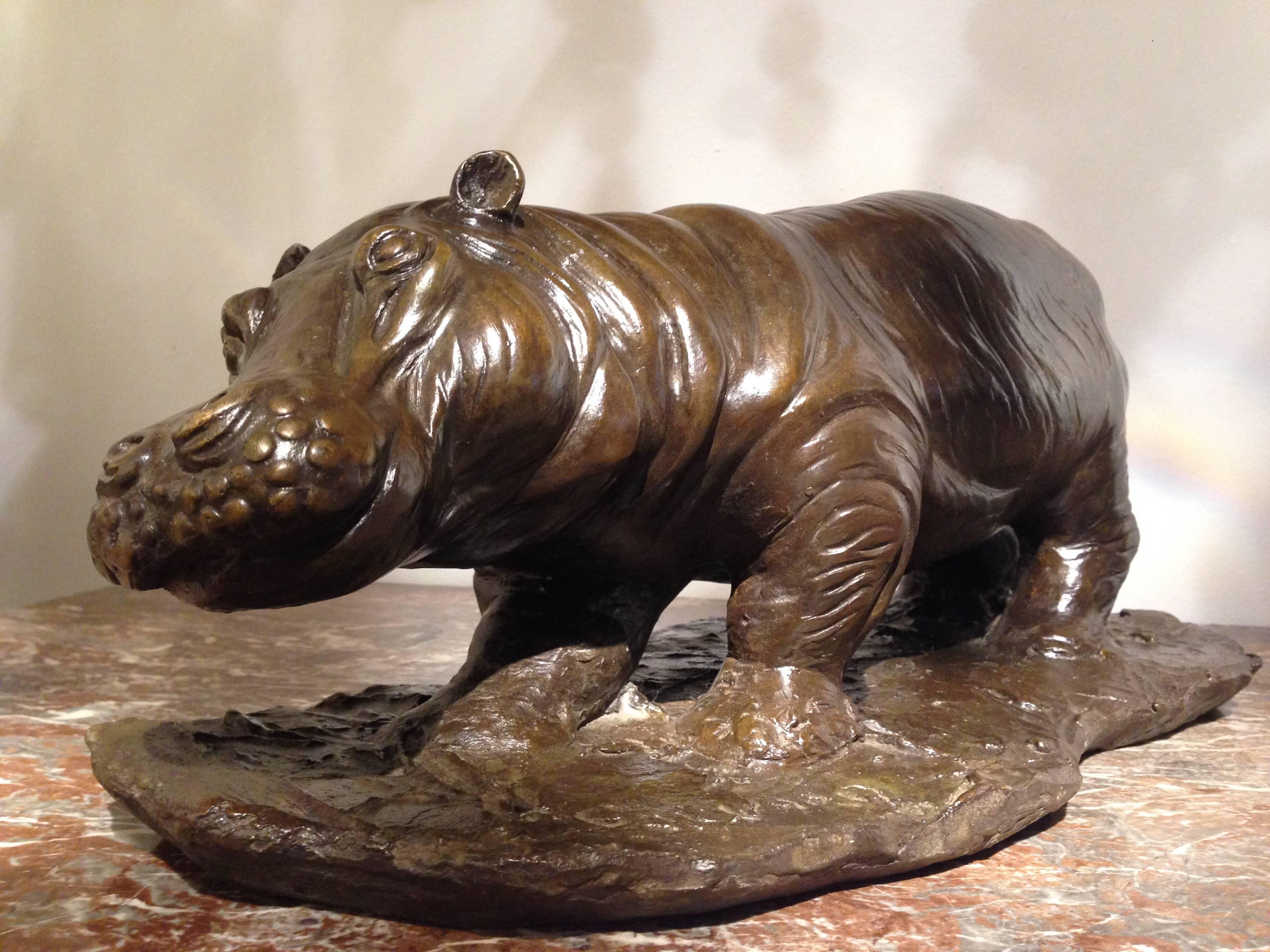 Beaux Arts Bronze Hippopotamus
