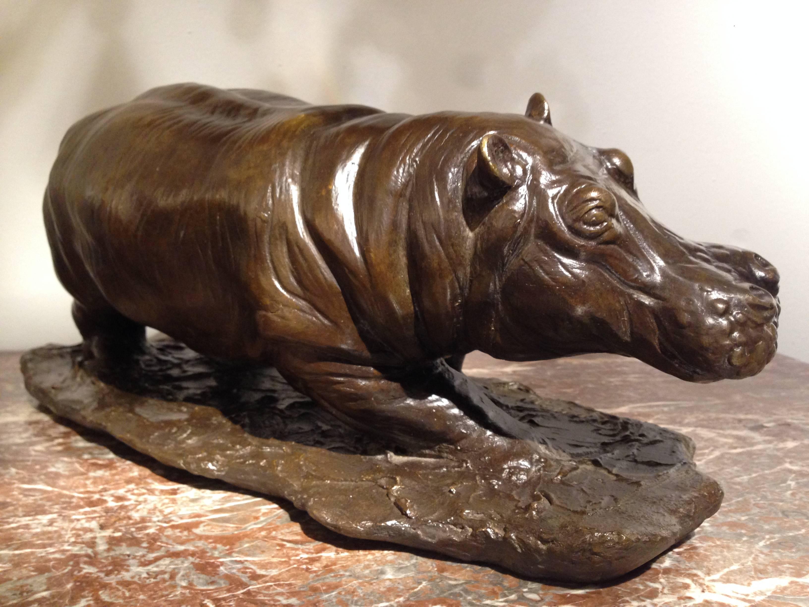 Bronze Hippopotamus In Excellent Condition In Antwerp, BE