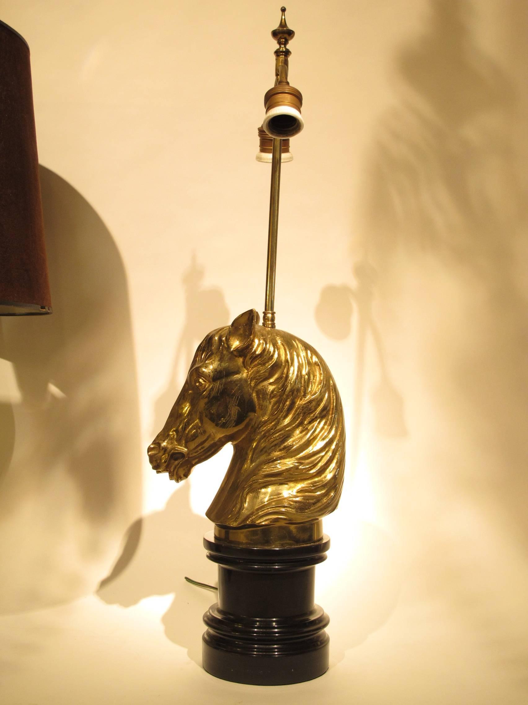 French Pair of Horse Head Table Lamps by Maison Charles For Sale