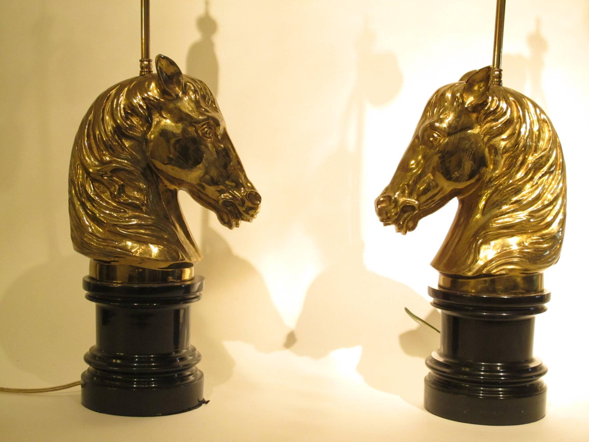 Pair of Horse Head Table Lamps by Maison Charles In Excellent Condition For Sale In Antwerp, BE