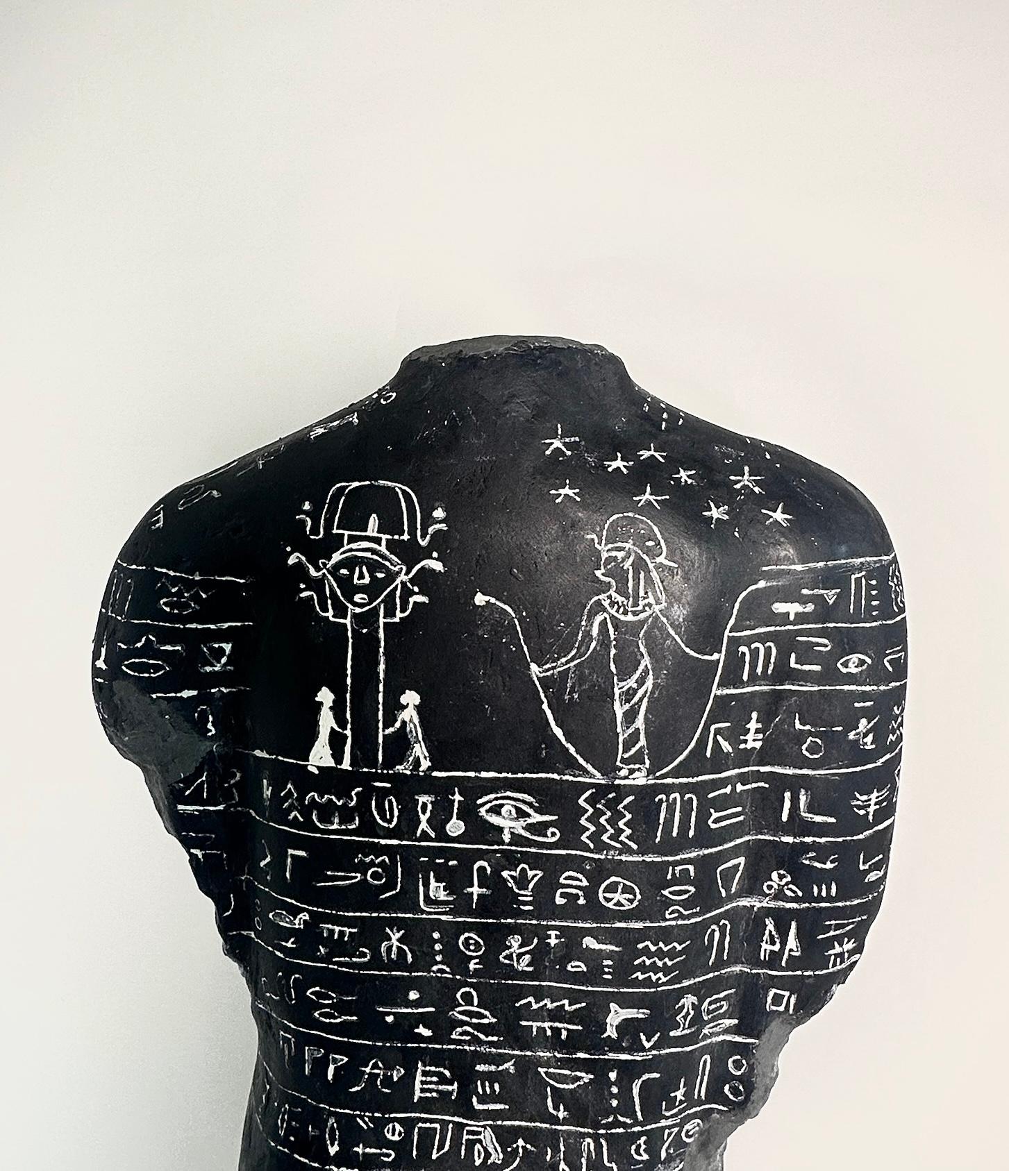 Contemporary Coronation of King Ramses II Sculpture Fragment For Sale