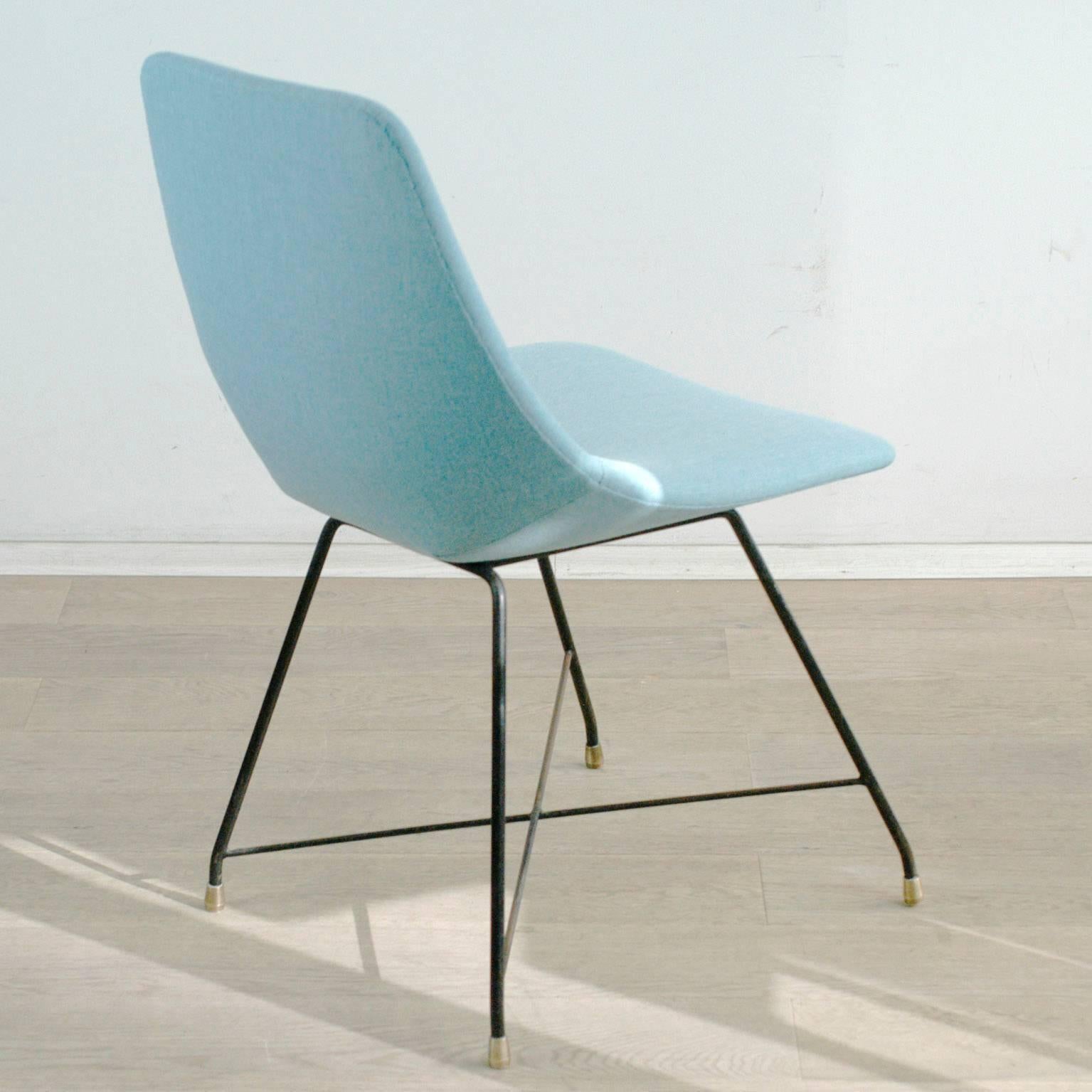 Blue Italian Midcentury Aster Dinner Chair by A.  Bozzi for Saporiti (Moderne der Mitte des Jahrhunderts)