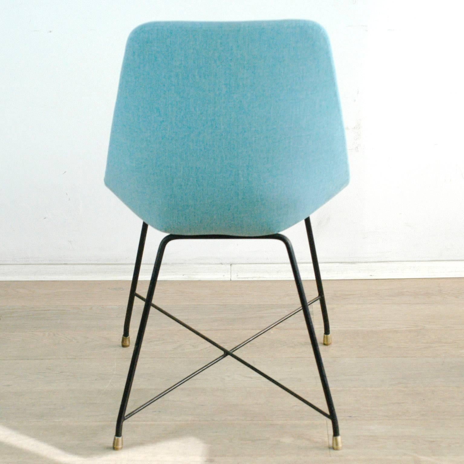 Lacquered Blue Italian Midcentury Aster Dinner Chair by A.  Bozzi for Saporiti