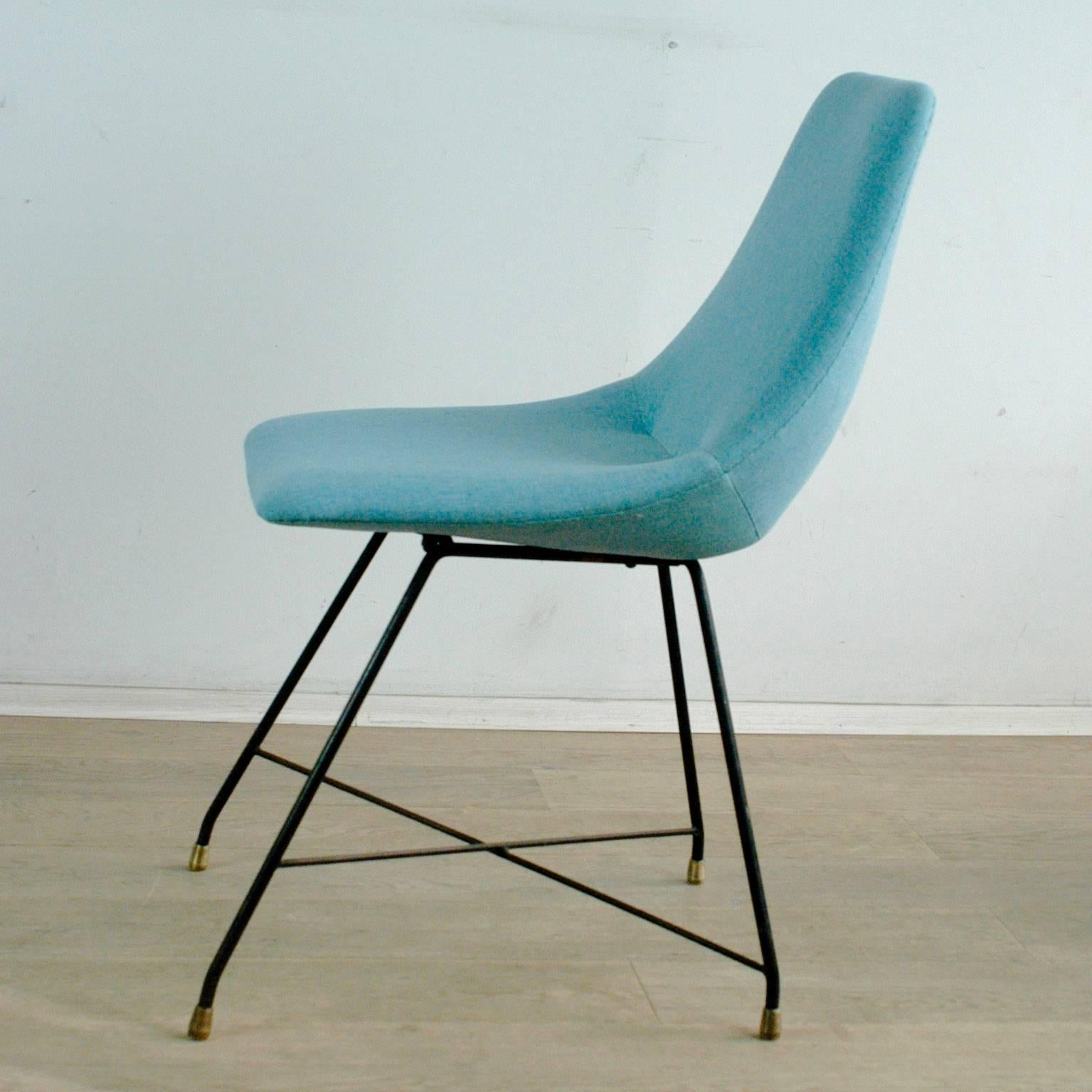 Blue Italian Midcentury Aster Dinner Chair by A.  Bozzi for Saporiti (Lackiert)