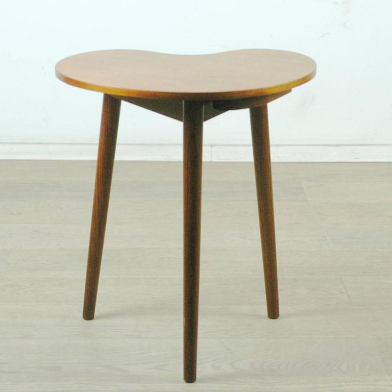 Heart Shaped Scandinavian Teak Side Table