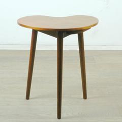 Heart shaped scandinavian teak side table