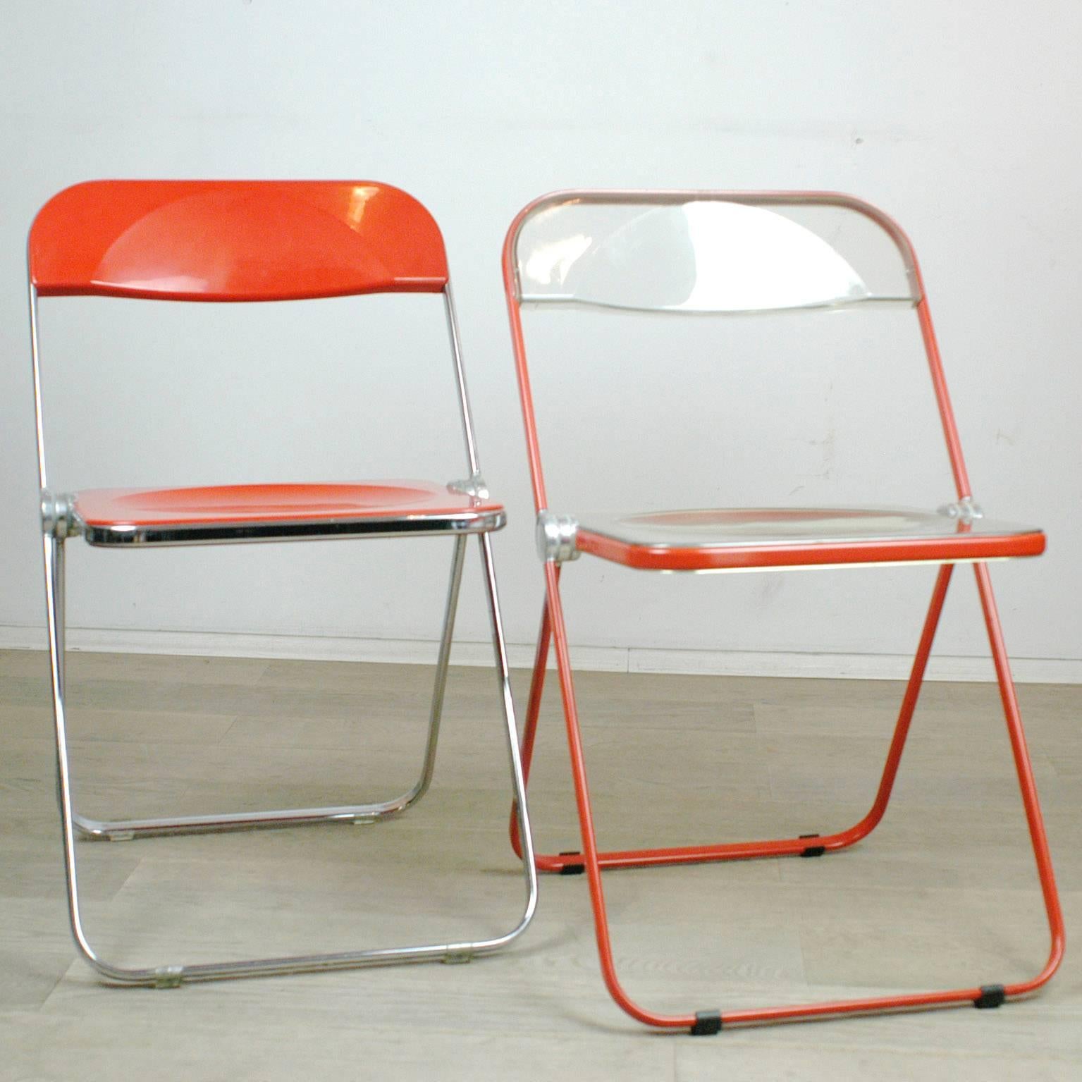 Austrian Four Plia Folding Chairs by Giancarlo Piretti for Castelli