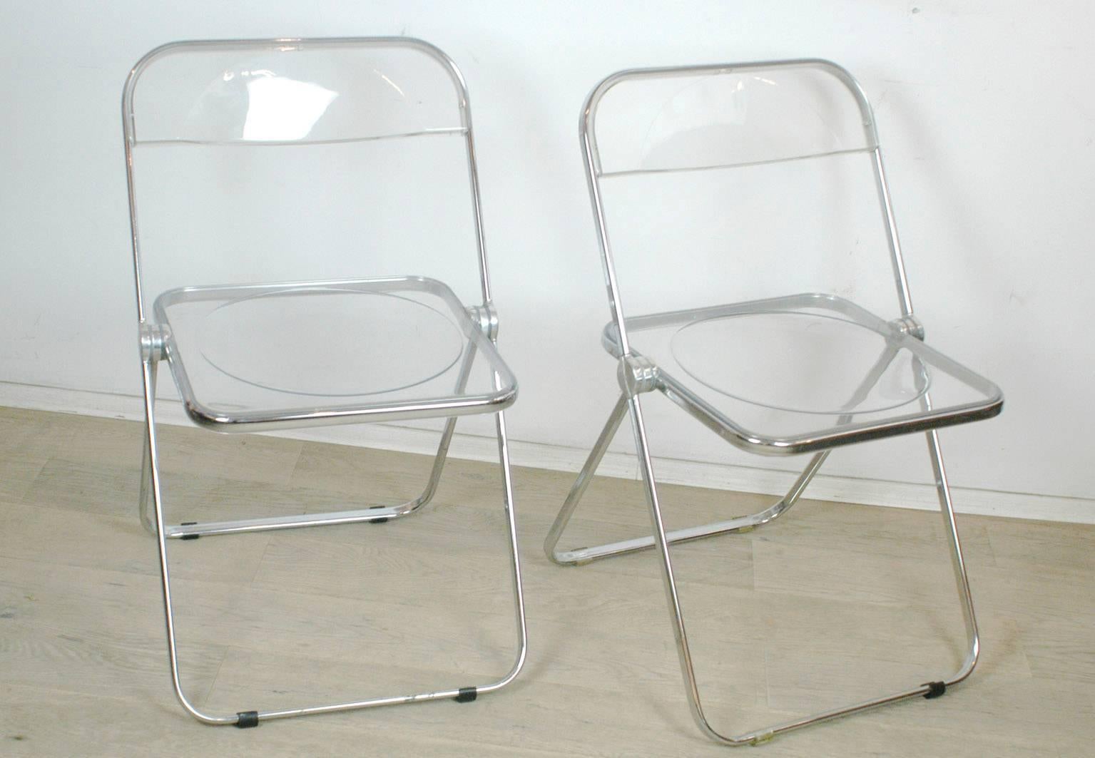 Mid-20th Century Four Plia Folding Chairs by Giancarlo Piretti for Castelli