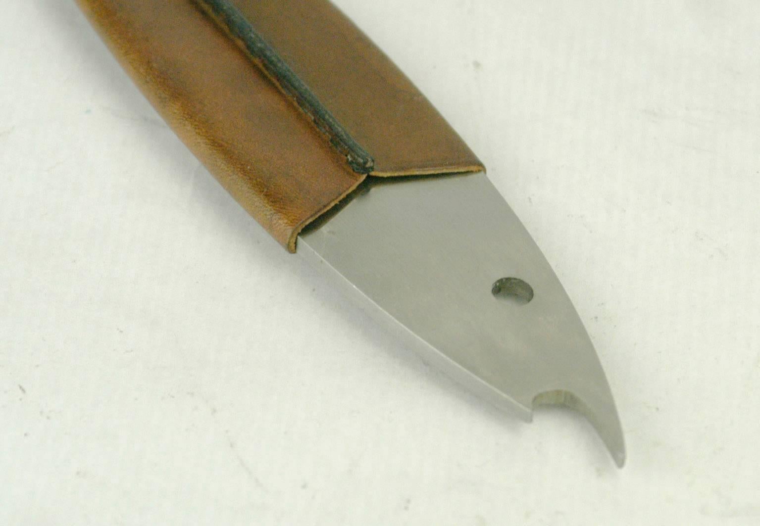 Mid-Century Modern Carl Auböck Steel and Leather Fish Bottle Opener