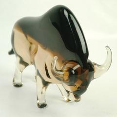 Grand taureau en verre de Murano par Gino Cenedese