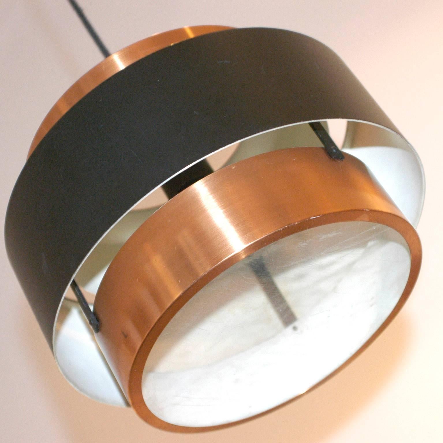 Scandinavian Modern Danish Modern Copper and Metal Pendant Lamp in the Style of Jo Hammerborg