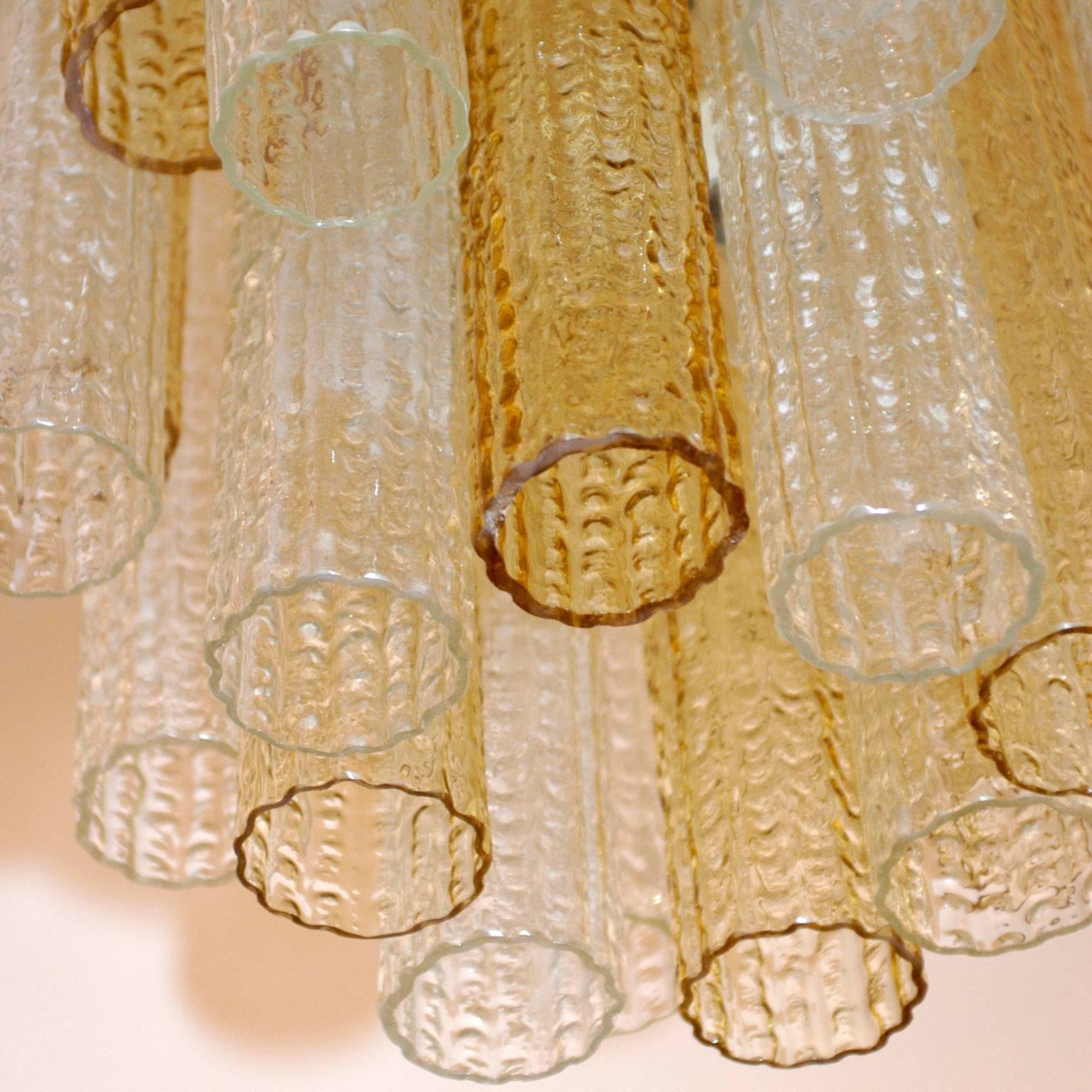 Mid-20th Century Italian Midcentury Tronchi Murano Glass Chandelier by Toni Zuccheri for Venini