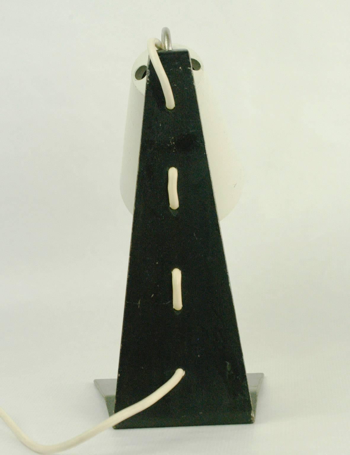 Black and White Austrian Midcentury Metal Table Lamp Hook by J. T. Kalmar For Sale 2