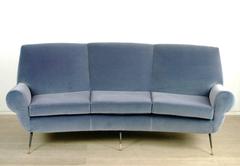 Italian Mid-Century Curved Sofa by Gigi Radice for Minotti