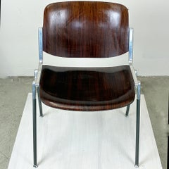 Brown Wooden Castelli Dsc 106 Stacking Chair by Giancarlo Piretti, Italy