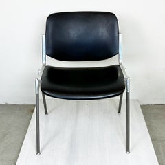 Black Castelli Dsc 106 Stacking Chair by Giancarlo Piretti, Italy