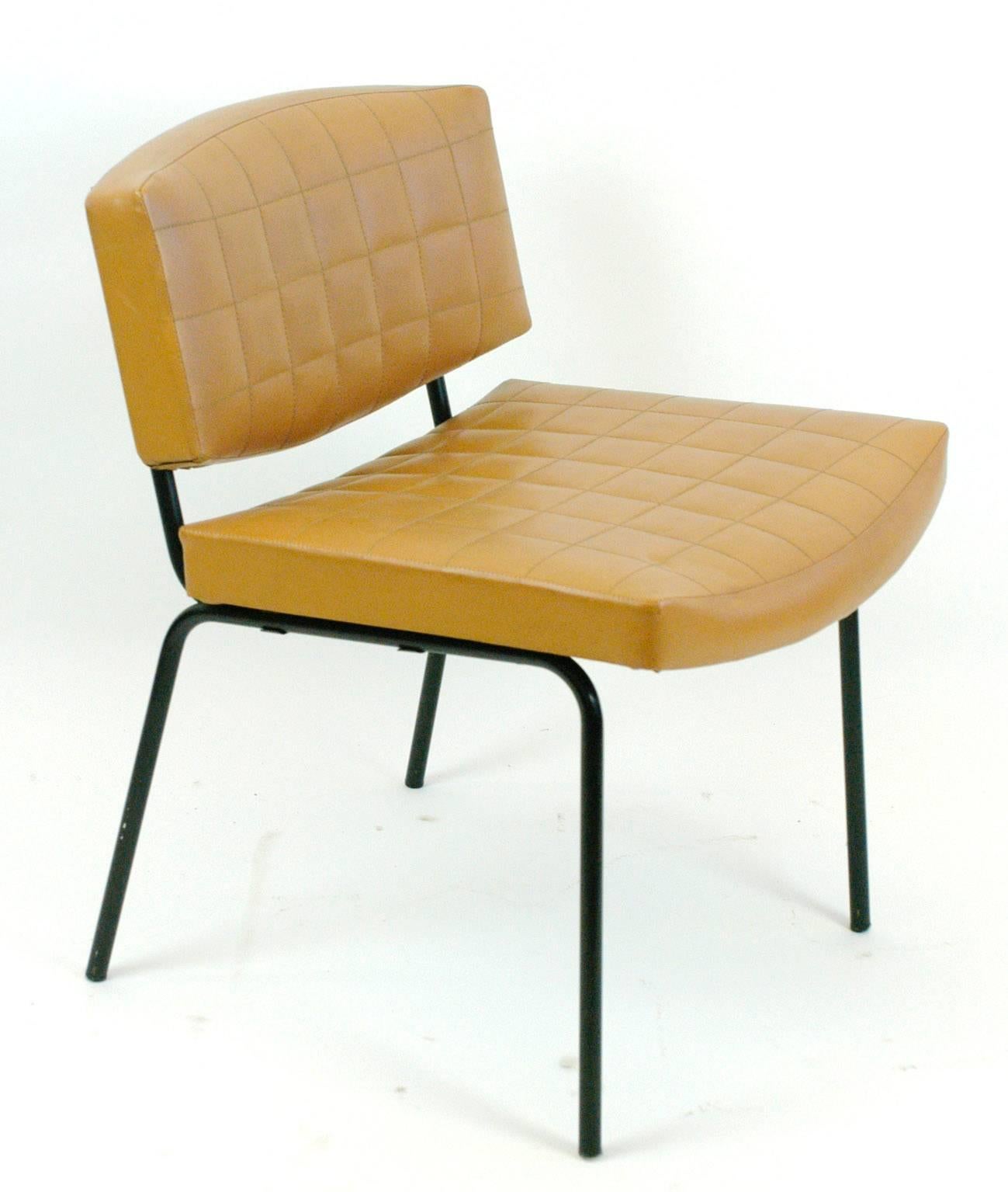 Mid-Century Modern Set of Three Cognac Midcentury Chairs Designed by Pierre Guariche for Meurop
