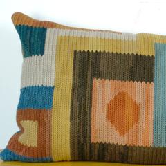 Hand-Knotted Bauhaus Style Cushion