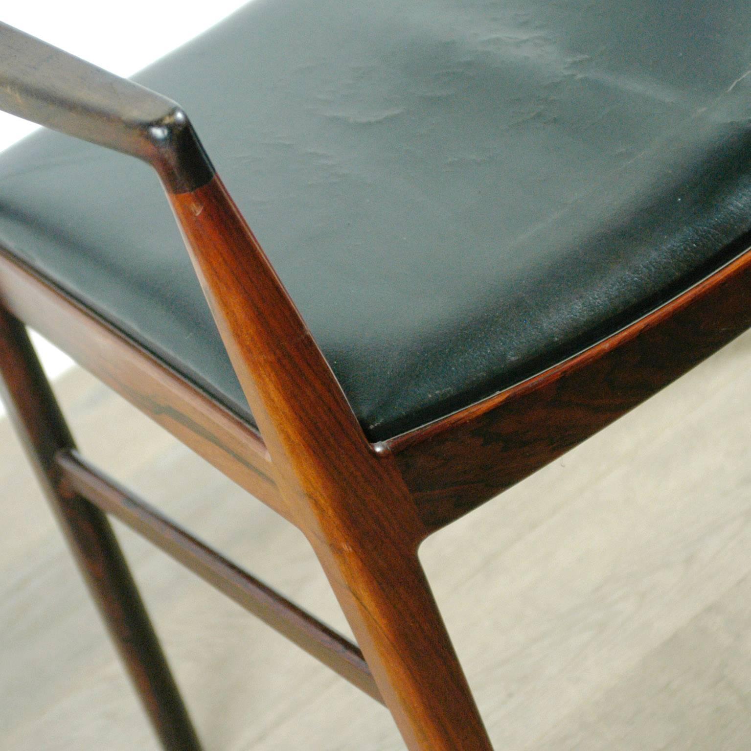 Leather Rosewood Armchair Model 430 by Arne Vodder