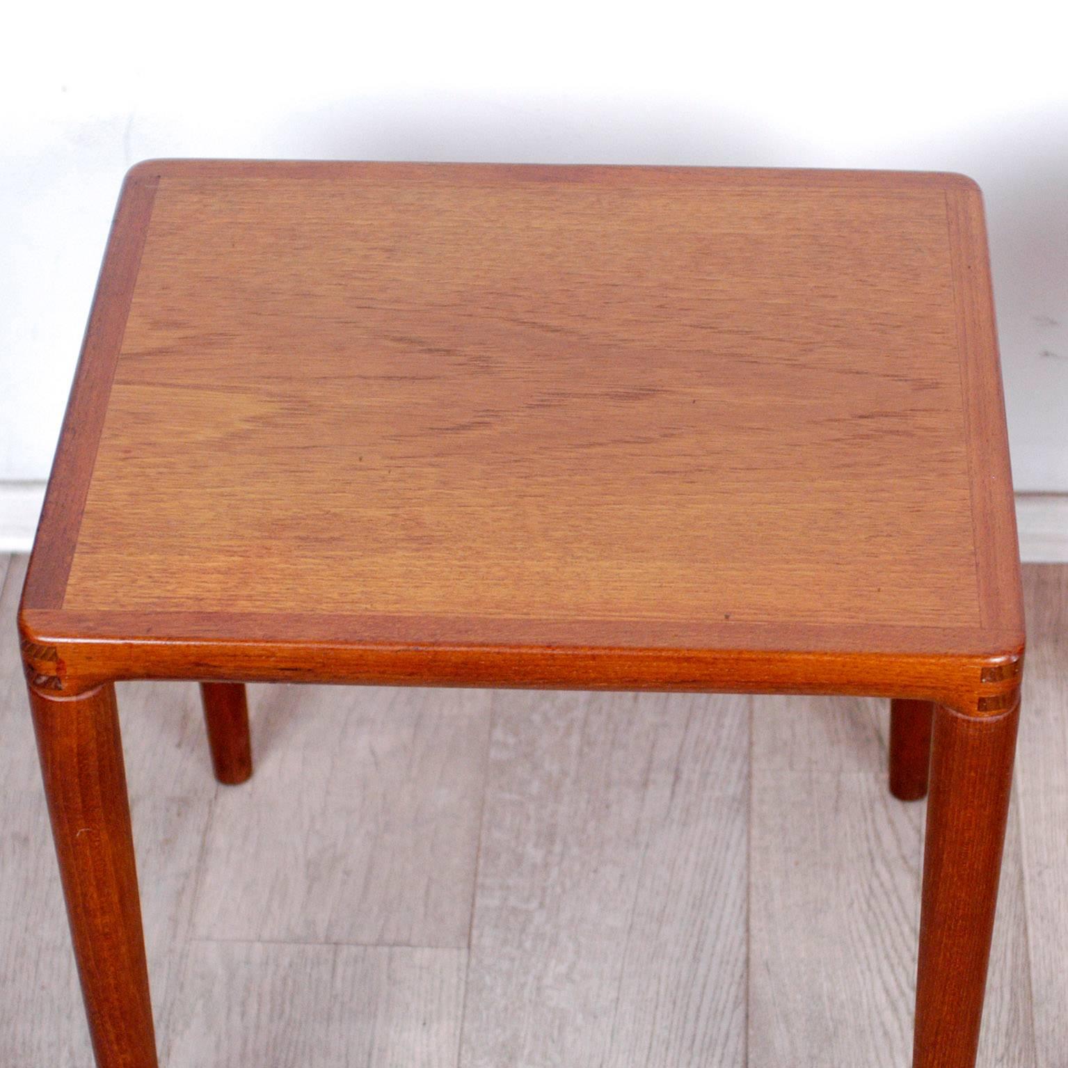 Danish Pair of Two Bramin Teak Side Tables by H. W. Klein