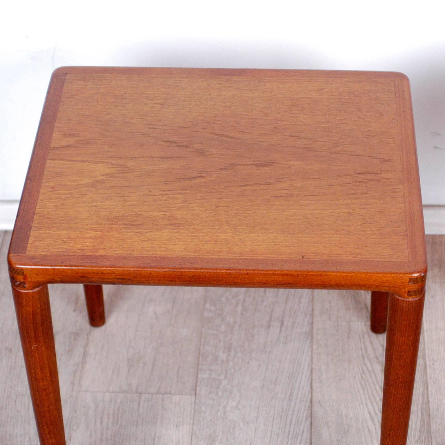 Mid-20th Century Pair of Two Bramin Teak Side Tables by H. W. Klein