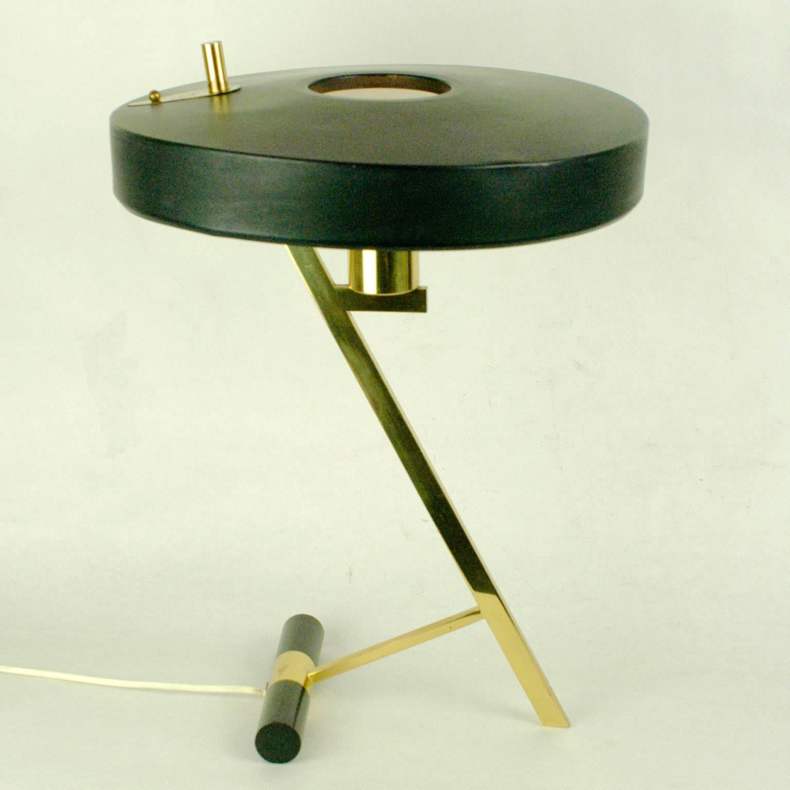 Mid-Century Modern Brass Table Lamp by Louis Kalff for Philips