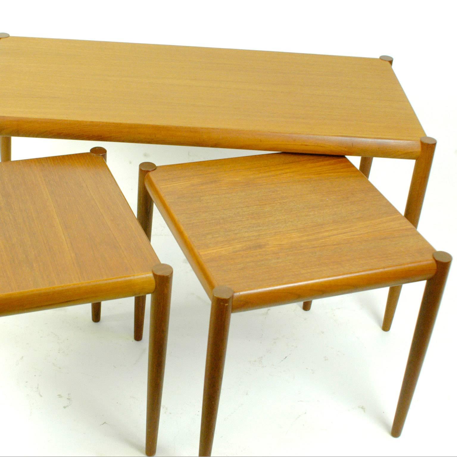 Set of Three Danish Modern Teak Nestingtables 1