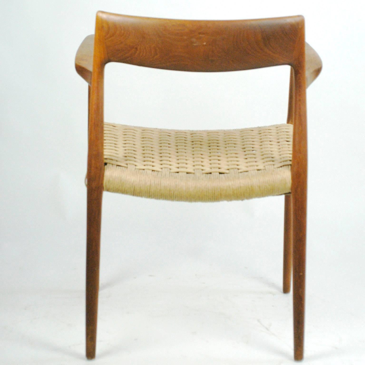 Danish Niels Otto Möller Mod. 57 Teak Armchair with Papercord Seat