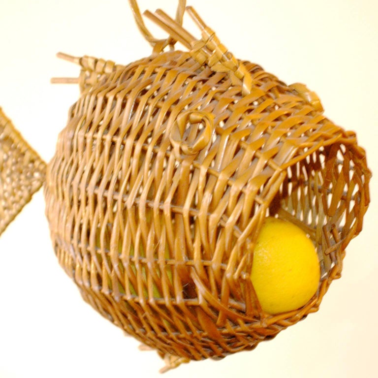 Vintage Fish Shaped Hanging Fruit Basket For Sale at 1stdibs