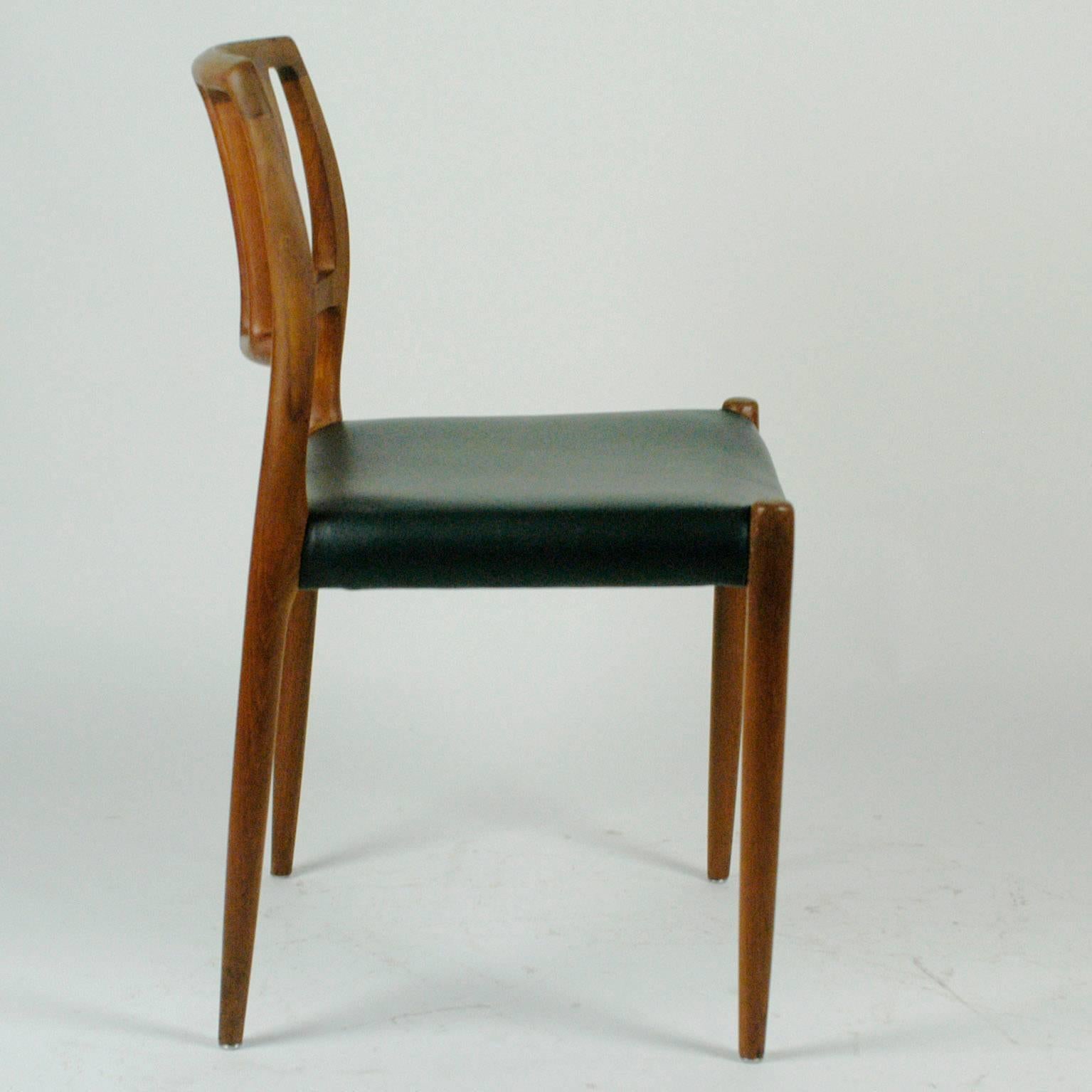 Pair of Two Scandinavian Modern Niels Otto Möller Teak Dining Chairs Mod. 83 1