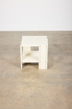 Lehni Workshop 1979 Swiss Modern Minimalist Aluminum Side Table in White