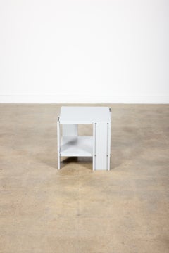 Lehni Workshop 1979 Swiss Modern Minimalist Aluminum Side Table in Aluminum