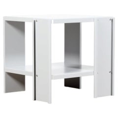 Lehni Workshop 1979 Swiss Modern Minimalist Aluminum Side Table in Aluminum