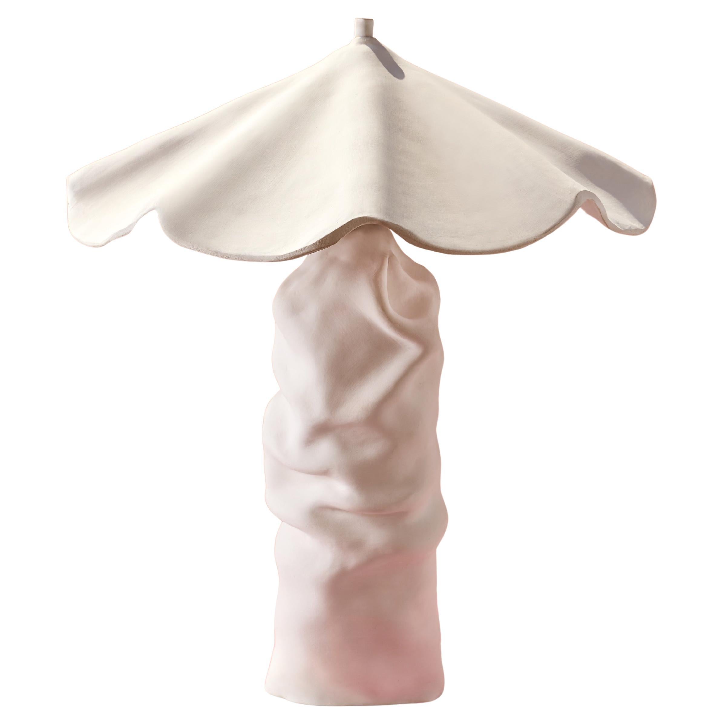 Lampe à poser en grès blanc naturel Margarita, Collection Cadaqués