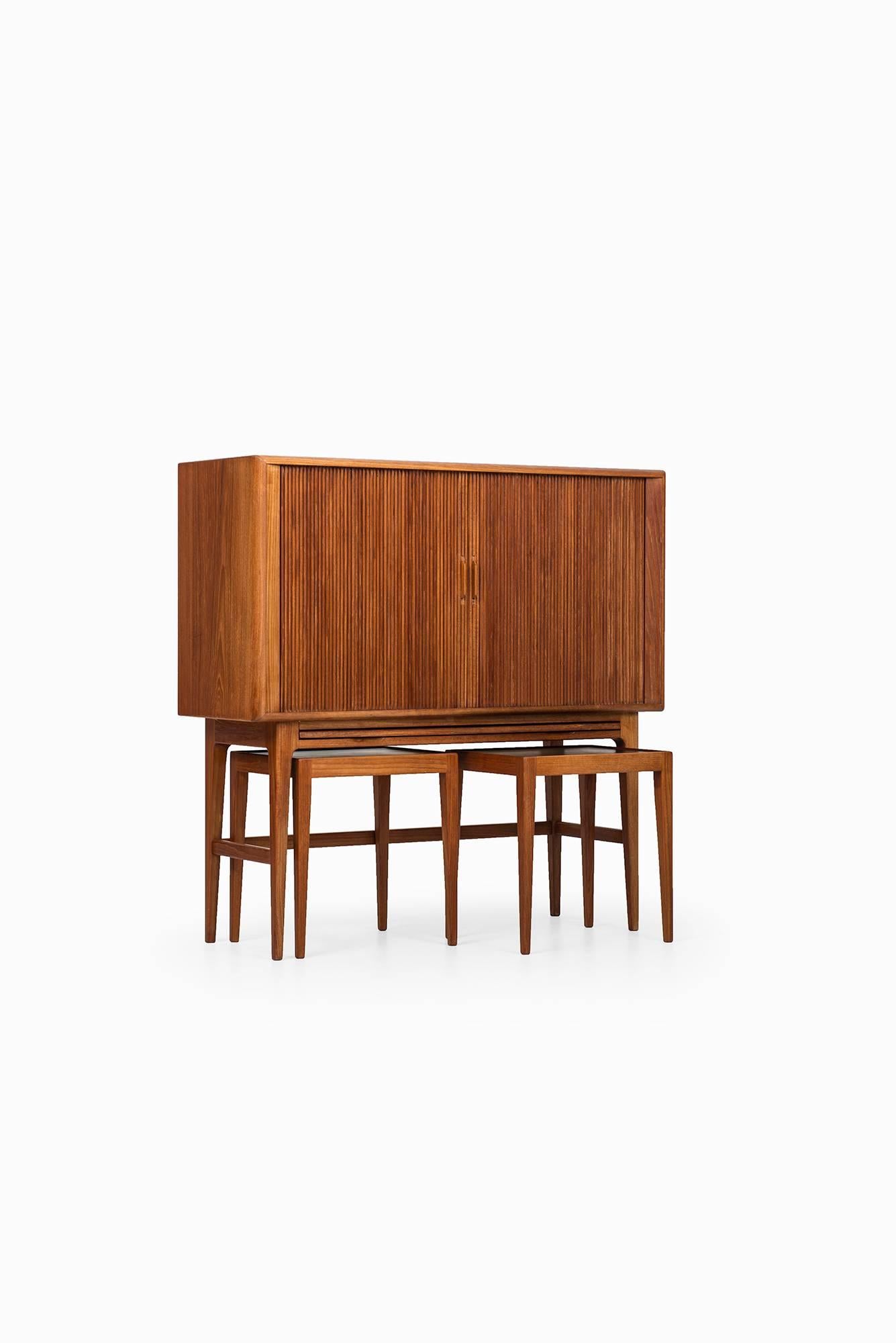 Formica Kurt Østervig Bar Cabinet with Two Side Tables by K.P Møbler in Denmark