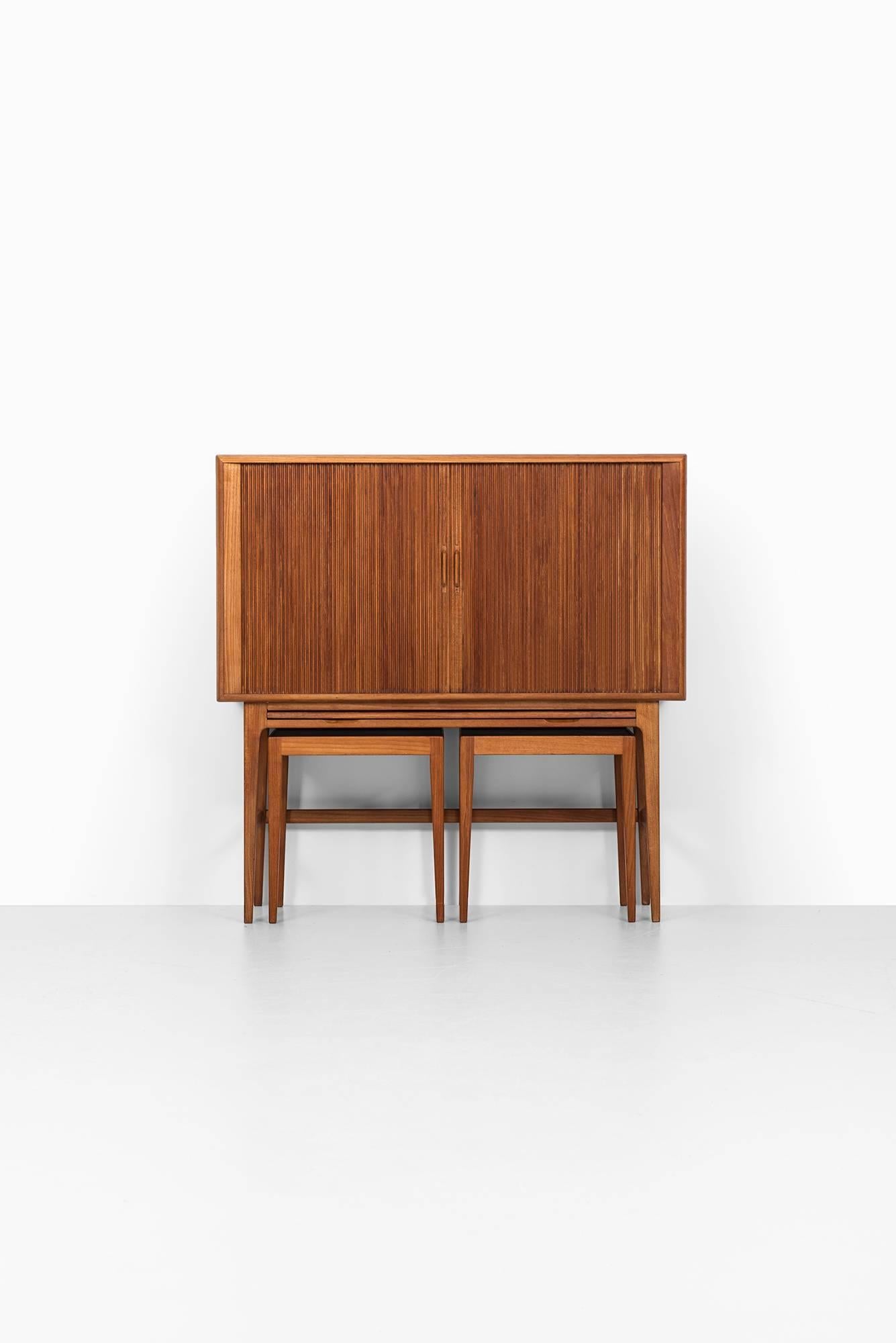 Rare bar cabinet with two side tables desigend by Kurt Østervig. Produced by K.P Møbler in Denmark.