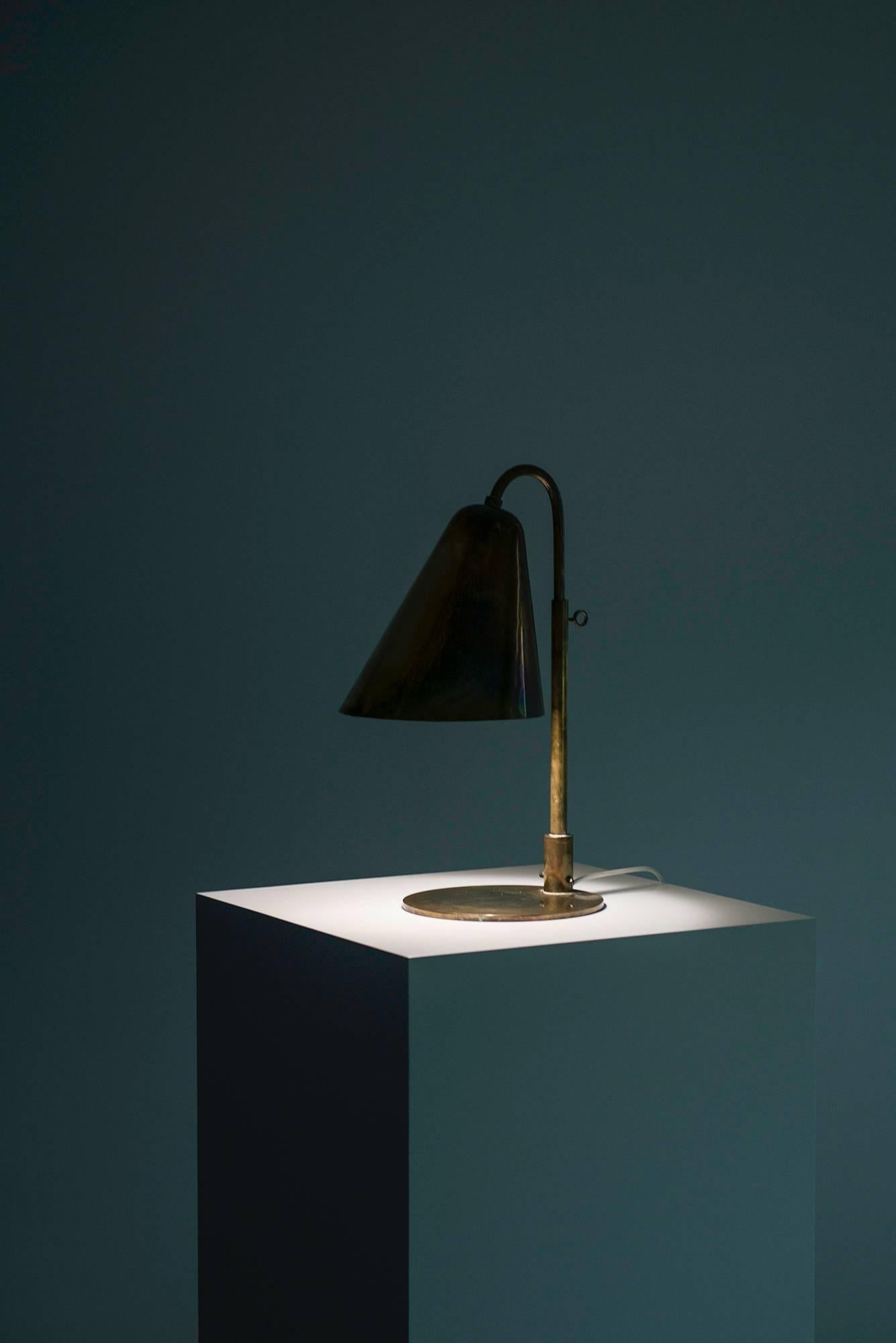 Brass Vilhelm Lauritzen & Frits Schlegel Table Lamp by Fritzsche's Glashandel