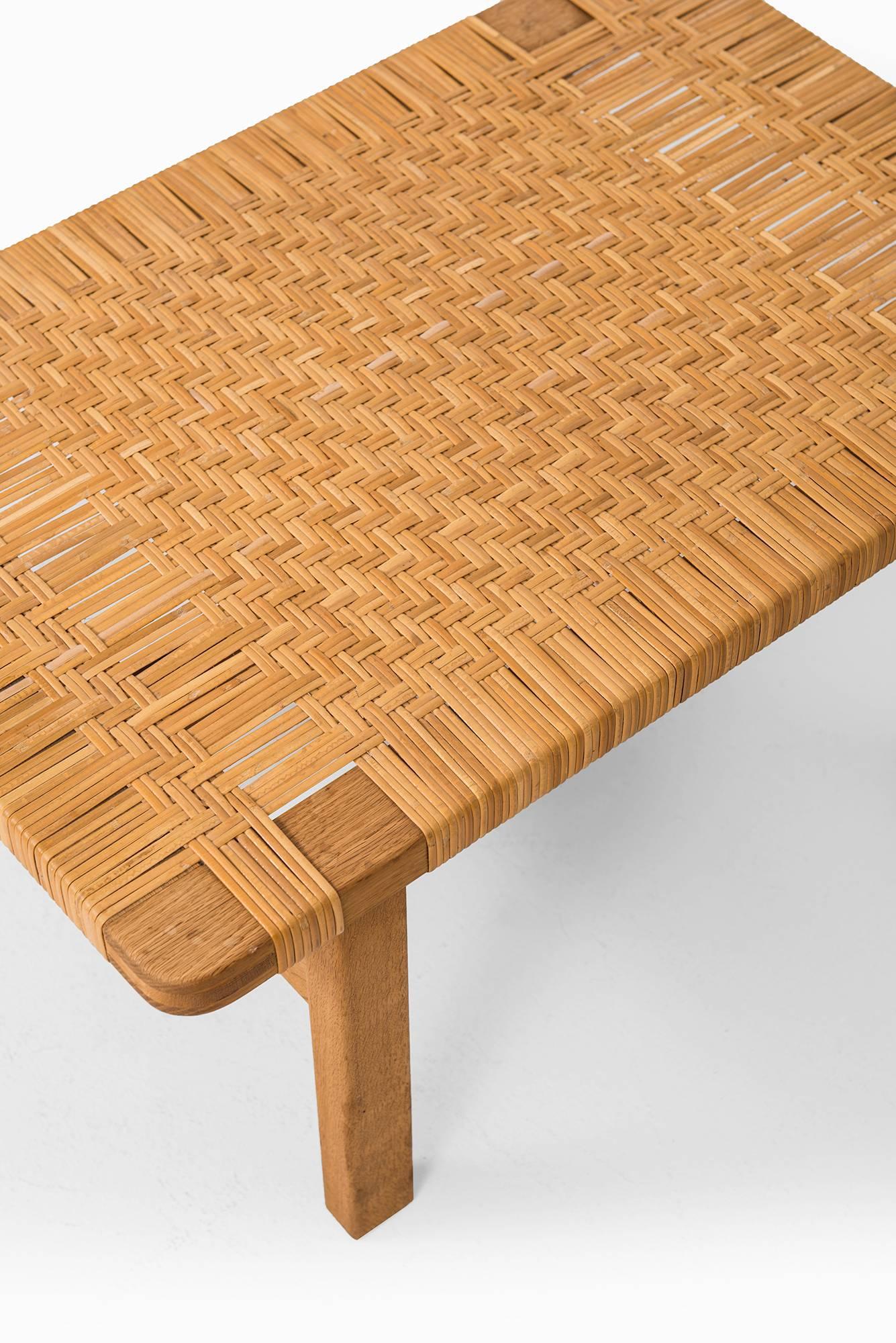Børge Mogensen Side Table in Woven Cane by Fredericia in Denmark 1