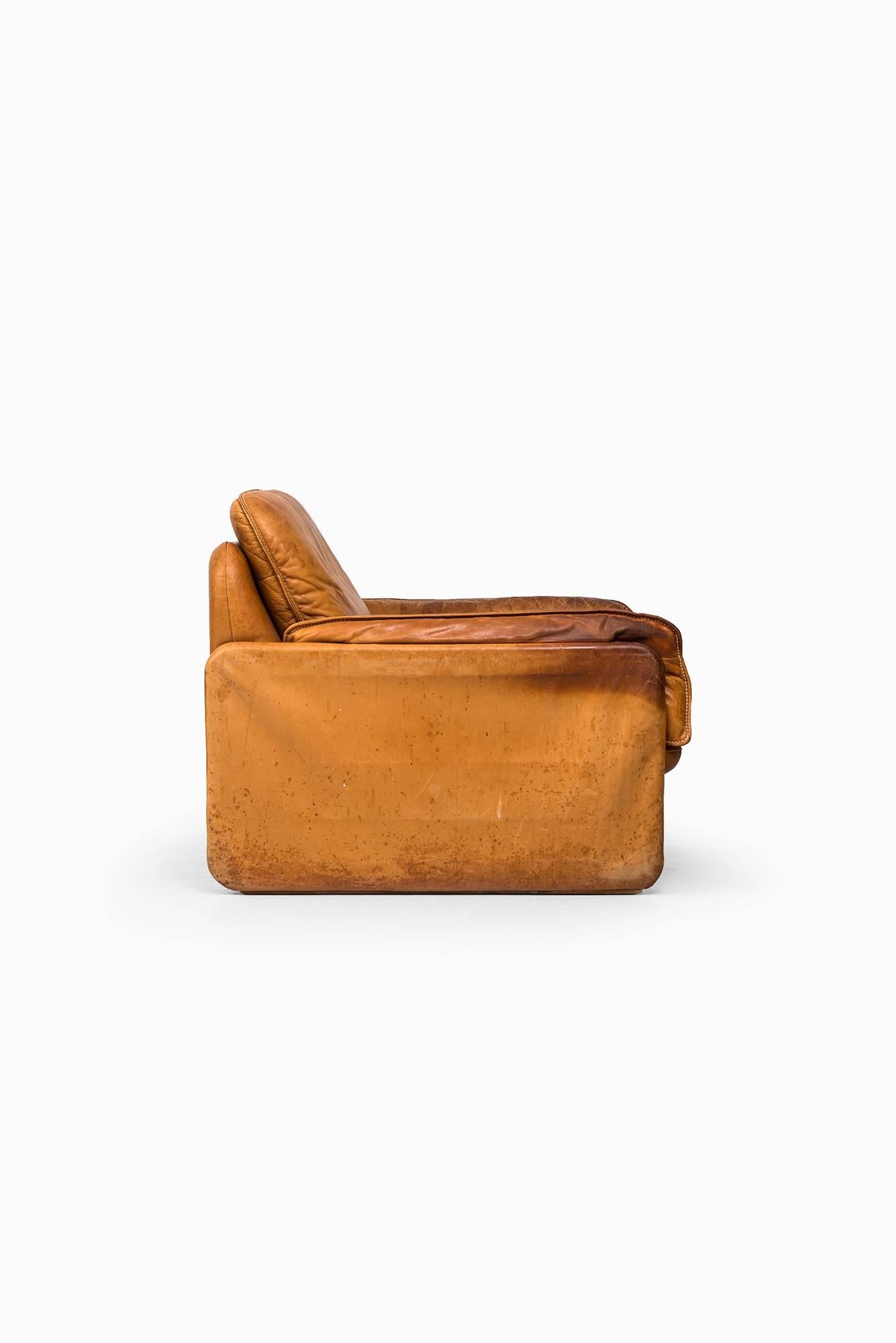 Mid-20th Century Easy Chairs in Cognac Brown Leather by De Sede in Switzerland