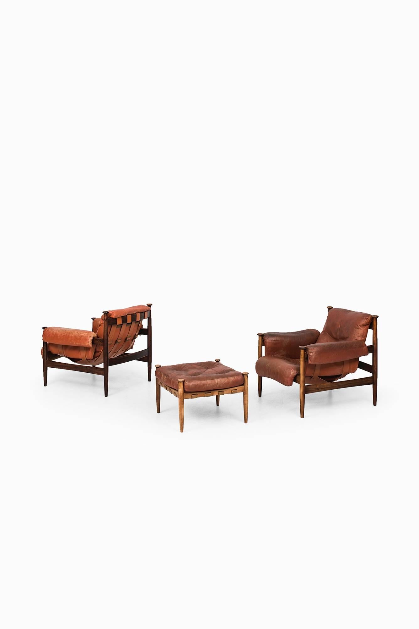 Mid-20th Century Eric Merthen Easy Chairs Model Amiral Produced by Ire Möbler in Sweden