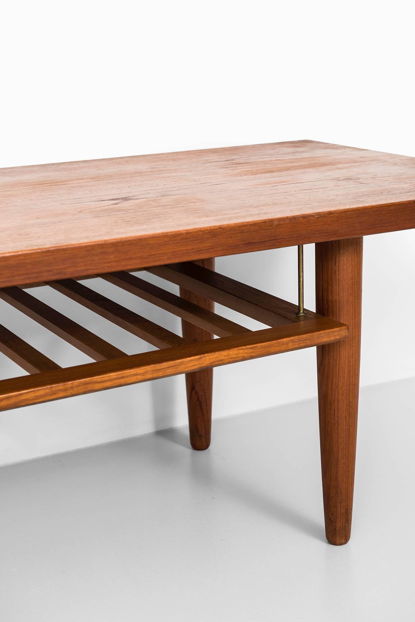 Swedish Long Side Table or Coffee Table with Magazine Rack Produced in Sweden